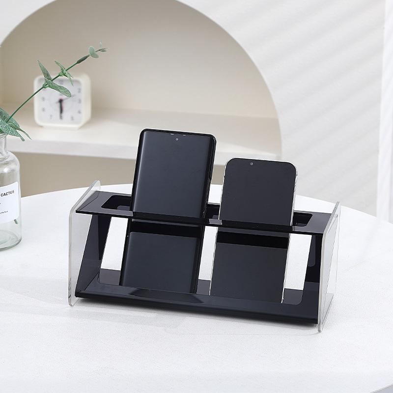 Acrylic Remote Control Holder with Display Stand, Multi-Purpose Organizer for TV AC Remote & Electronics
