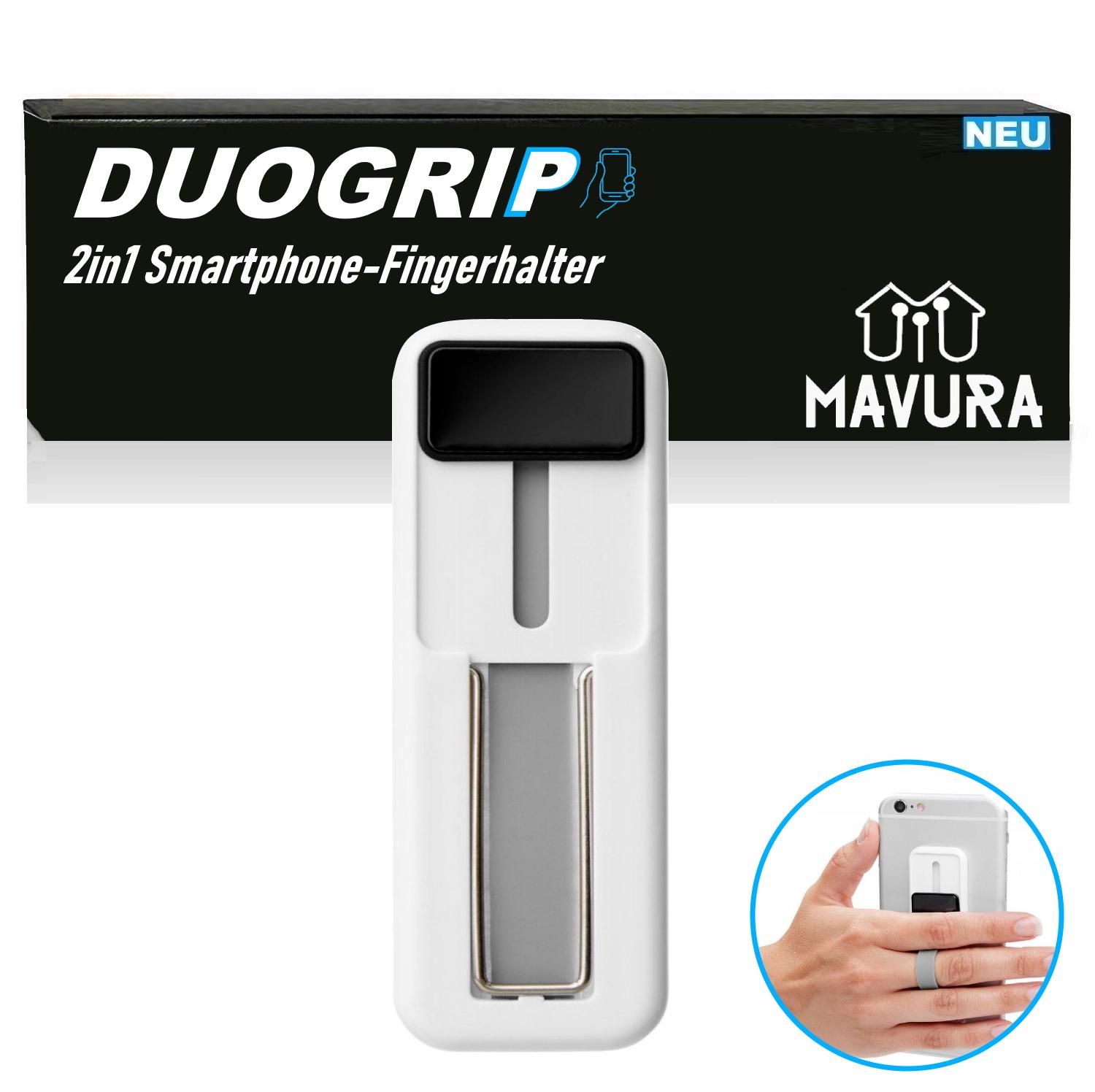 

DUOGRIP finger holder mobile phone grip stand holder smartphone mobile phone stand white
