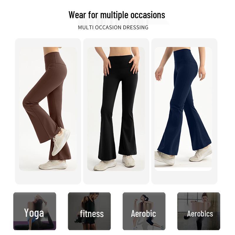 Lulu Winter Fleece High-Waist Flare Yoga Pants - Tummy Control, Long-Leg, Wide-Leg Women's Casual Sportswear