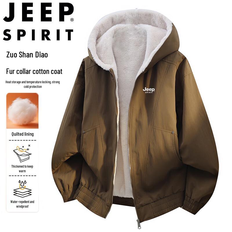 

JEEP SPIRIT Men s Mountain Eagle Faux Fur Collar Padded Jacket 4XL