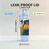 1PC Kate Bush Art 750ml sports water bottle leakproof straw lid outdoor office home