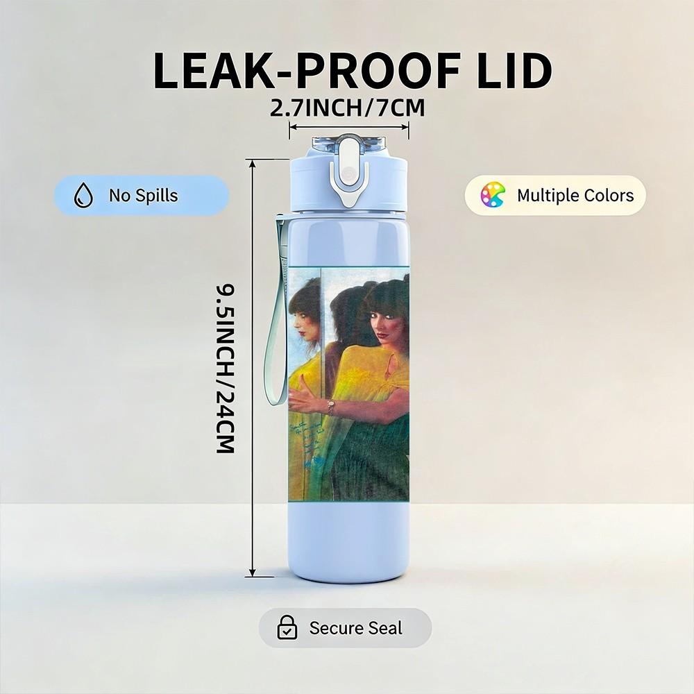 1PC Kate Bush Art 750ml sports water bottle leakproof straw lid outdoor office home