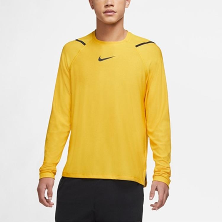 Nike Pro Long Sleeve Sports Training Fitness Top Men Tops Dark-Sulfur CU6728-743