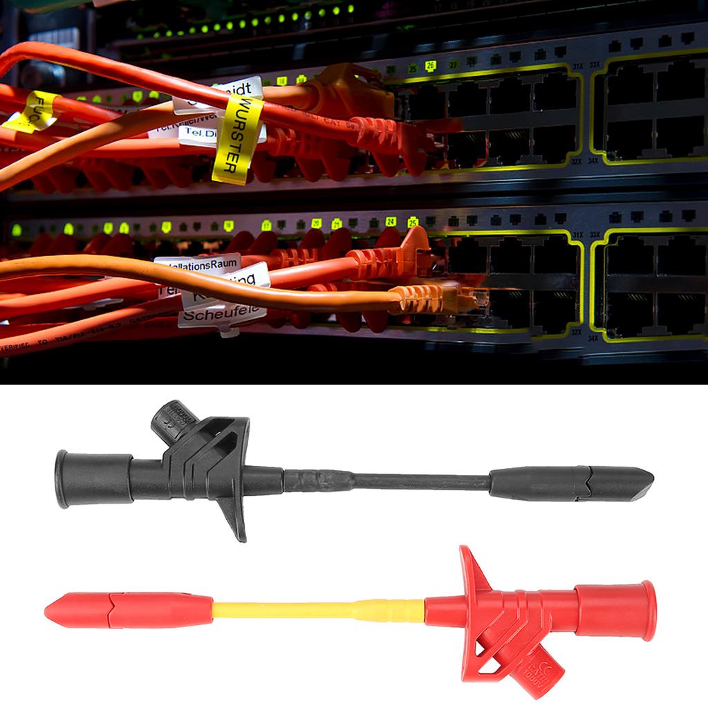 P5005 2pcs Fully Insulated Quick Piercing Test Needle Hook Multimeter Testing Probes 4mm Socket