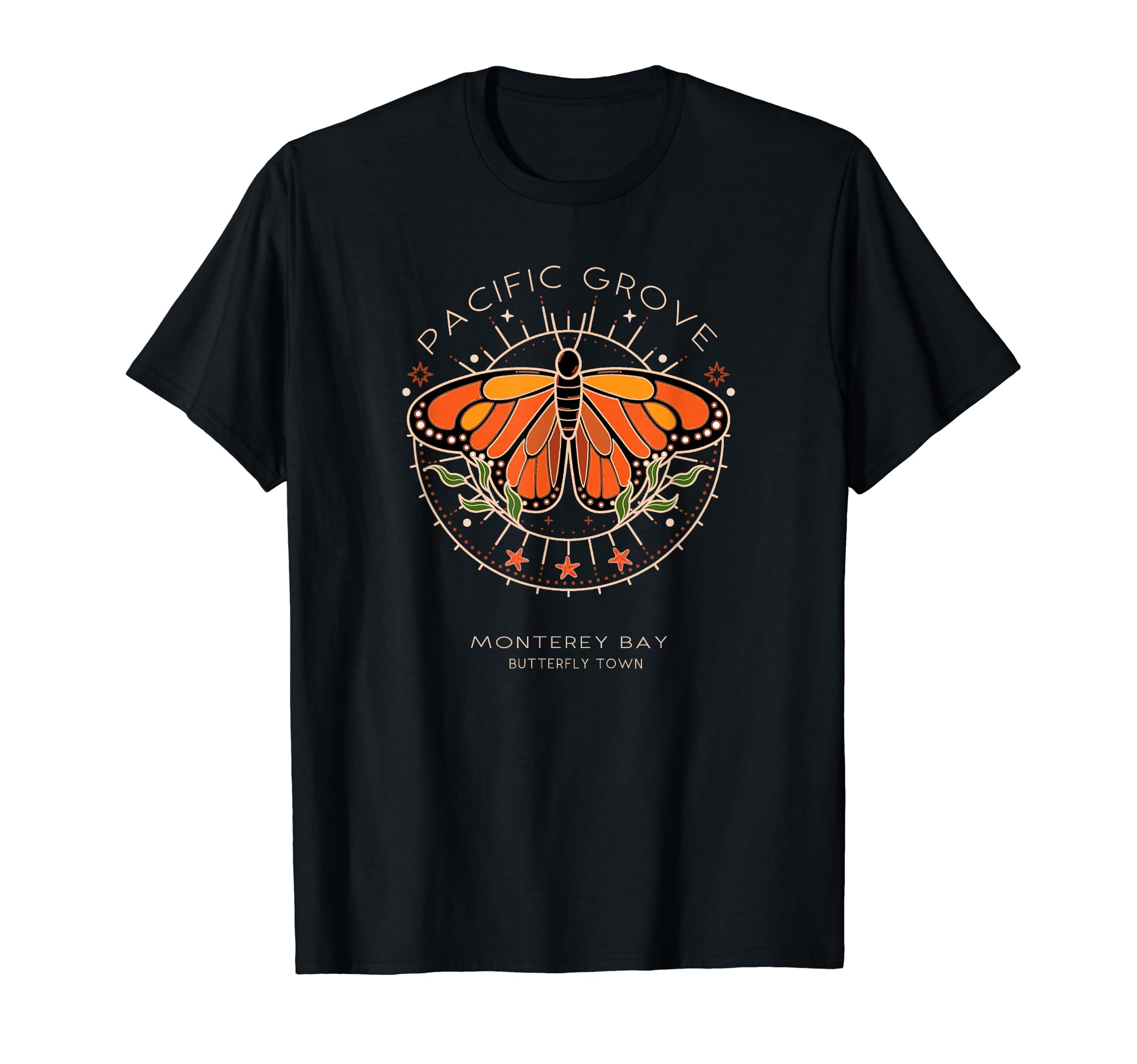 Pacific Grove California Monarch Butterfly Town Monterey-Bay T-Shirt чёрный