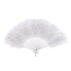 Elegant Bride Pearl Feather Fan Hand Held Bridal Wedding Decoration Folding Fan Single Women Party Supplies Photography Prop