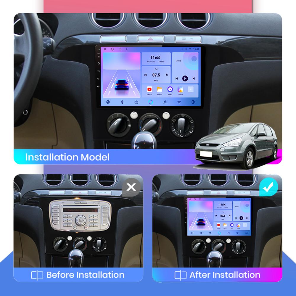 Car Radio Android Auto Carplay For Ford S-MAX 2006-2015 Multimedia Player Head Unit Stereo GPS Navigation BT WIFI 1+16GB