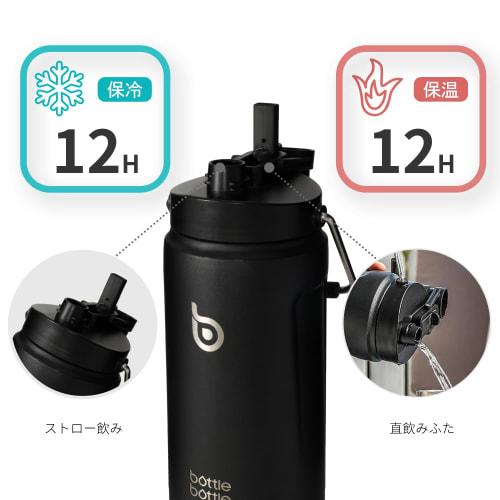 BOTTLE BOTTLE Jug, 2-Liter Water Bottle, Large Capacity, 2L, Stainless Steel, Vacuum Insulated, Keeps Hot or Cold, Includes Straw, Portable Water Bott