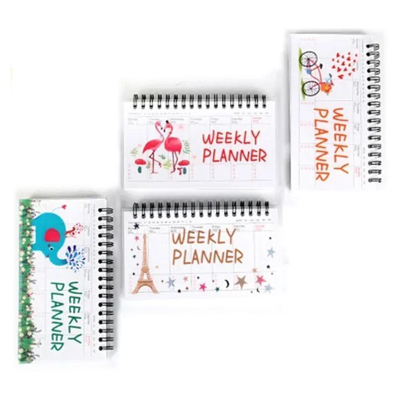 1Pcs Notebook Portable Agenda Diary Journal Weekly Monthly Planner School Supplies Stationary Organizer Schedule Writing Pads