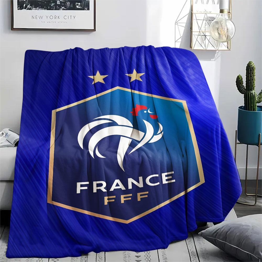 1PC France National Football Team Patterned Flannel Blanket Suitable For All Seasons for Home Decor Warmth and Comfort Gifts Holiday Present