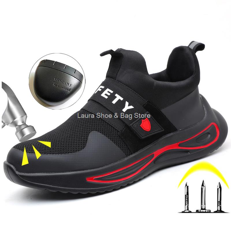 Fashion Lightweight Safety Shoes Men Steel Toe Sneaker Breathable Construction Work Shoes Male Puncture Proof Safety Boots Man Work Boot