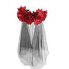 Halloween Floral Veil Headbands Mesh Lace for Women Cosplay Carnival Hair Props