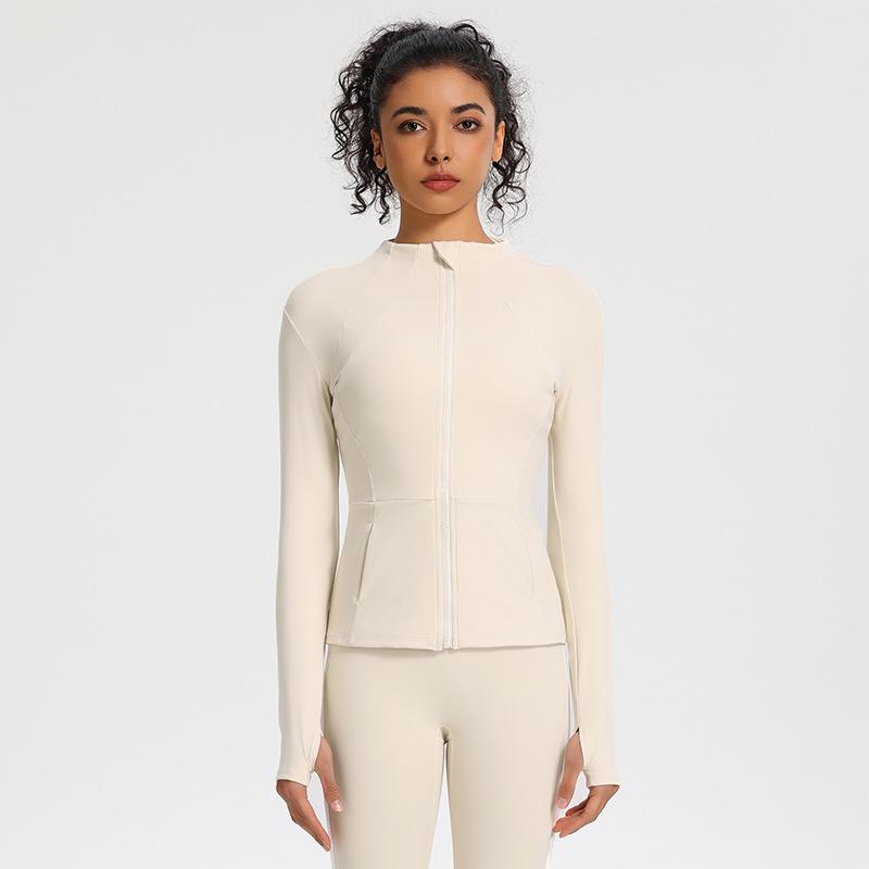 Giacca da Corsa da Donna Slim Fit ad Asciugatura Rapida - Manica Lunga, Top Casual con Zip per Palestra e Yoga, Primavera/Autunno.