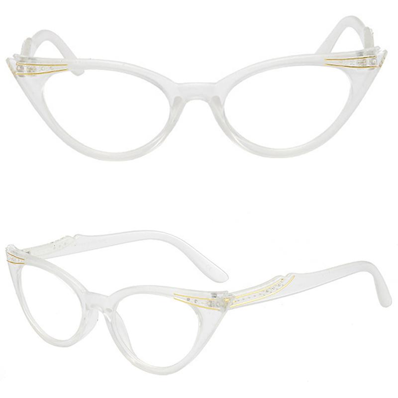 

Очки для чтения «кошачий глаз» с бриллиантами для мужчин и женщин, винтажные очки в леопардовой оправе, очки для дальнозоркости +3.0 белый