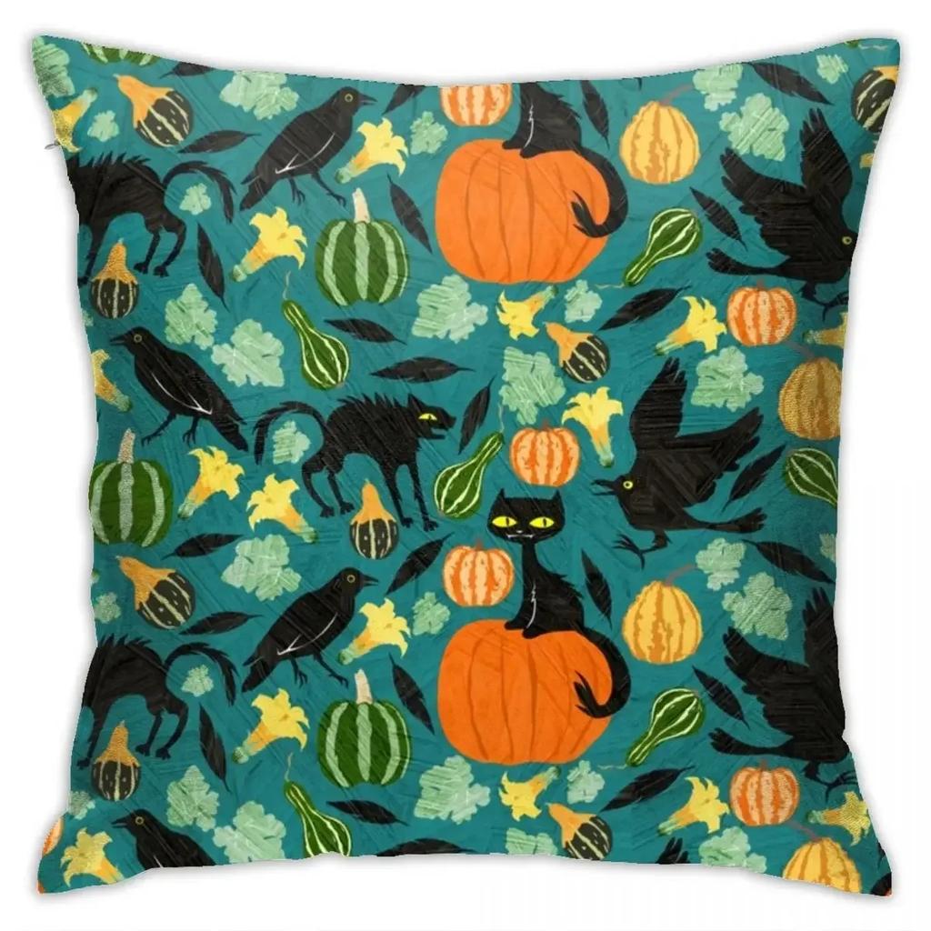 Halloween horror skull pumpkin bat cushion is suitable for home living room sofa bedroom room decoration