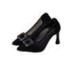 Spring and summer new shallow mouth evening shoes rhinestone temperament work shoes elegant temperament single shoes