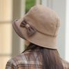 Autumn and Winter New Basin Hat Bow Bucket Hat Bucket Hat Windproof Thick Warm Hat for Skiing, Running, Cycling