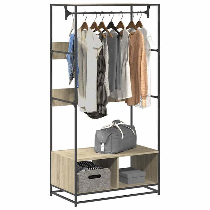 VidaXL Armoire chêne sonoma 90x50x180 cm bois d'ingénierie, armoire de rangement, organisateur de garde-robe, armoire, 849295