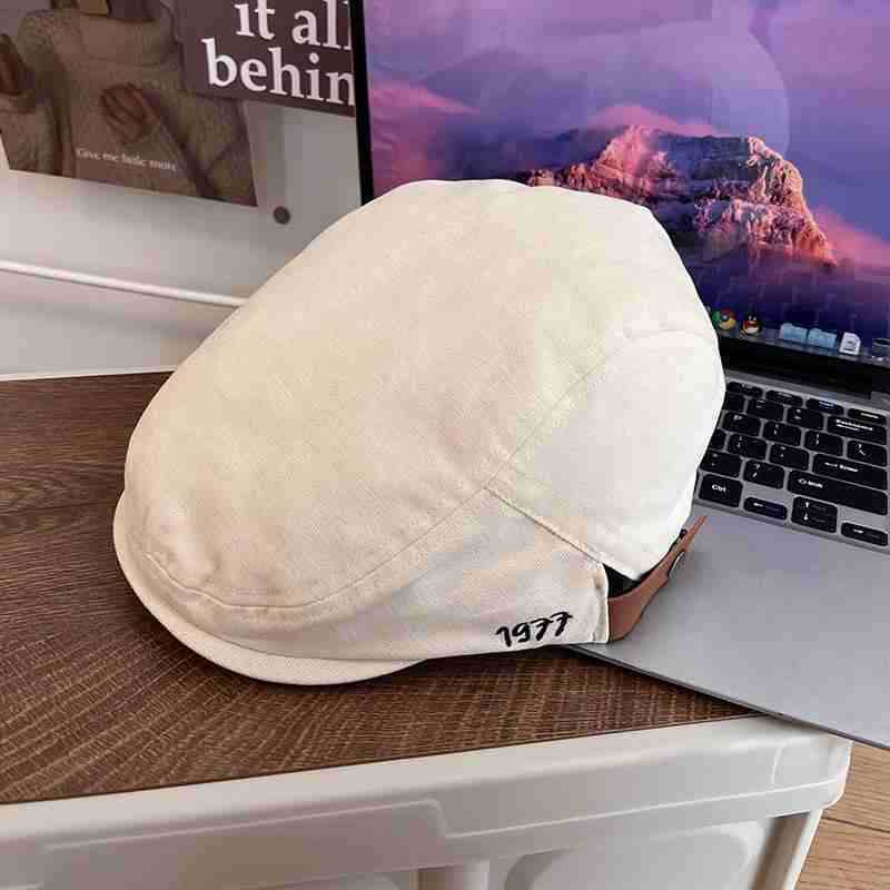 Retro Beret Women's Spring and Autumn Versatile, Showing a Small Face, Wearing a Forward Hat, Korean Big Head Circumference Newsboy Hat