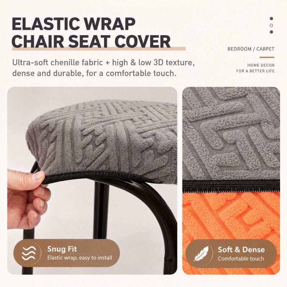 Non-Slip Bar Stool Cover Jacquard Seat Cover New Square Stool Cover Home Furniture Protection
