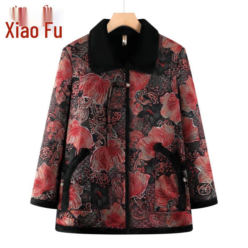

Elderly Women s Floral Cotton Padded Jacket 2XL