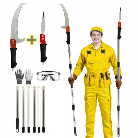Tree Pruner Pole Saw Manual Telescopic Pole Saw Extendable Tree Pruning Saw