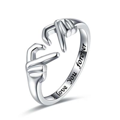 Inel de mână romantic cu inimă, pentru femei și bărbați, te iubesc pentru totdeauna, cuplu, reglabil, inel de deget, nuntă, petrecere, dating, bijuterii, cadouri