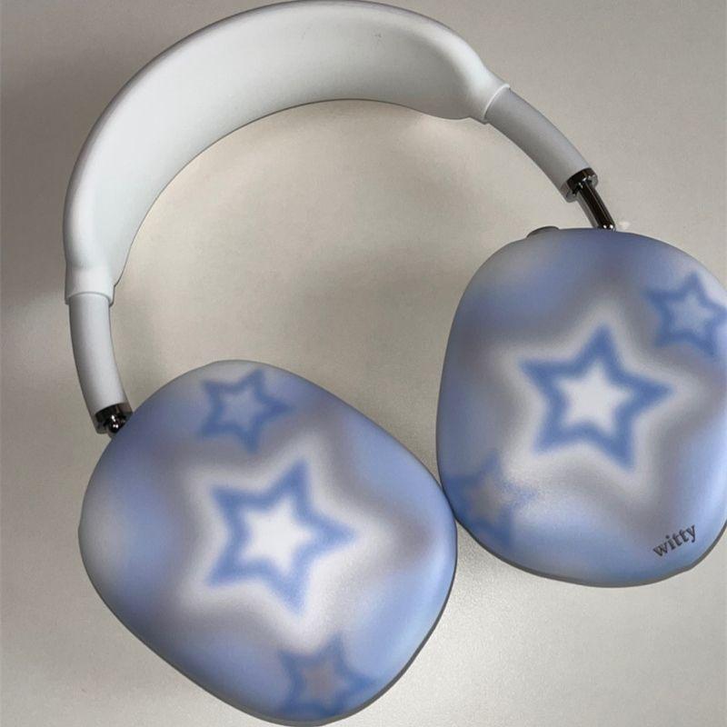 

Case Second Generation 2024 Trendy Unique Protective Cover Men and Women New Arrival Airpodsmax Headset Earphone Case Y2g XINGX Tie-Dyed Glossy Cute Apple AirPods Max Blue Grey Star Headset BS50519