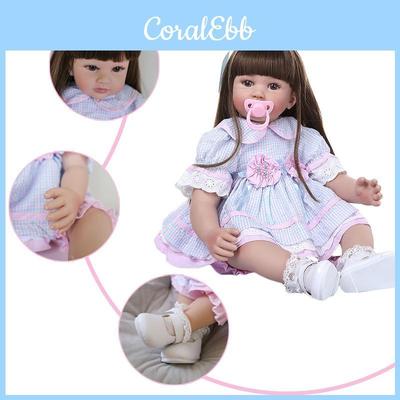 Lebensechte 60cm Reborn Baby Mädchenpuppe mit weichem Stoffkörper Realistische Merkmale Handgefertigtes Design