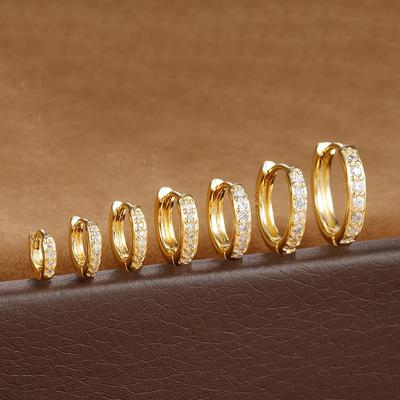 Euroopa & Ameerika Mood Tsirkoon Nõelakõrvarõngad, 5mm-12mm, Ringikujuline Disain, Personaliseeritud Trendikad Ehted Naistele