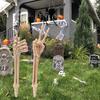 Halloweenská dekorace kostry k zapíchnutí Realistický design kostí kostry Snadná instalace Strašidelná ruka a paže s kolíky do trávníku