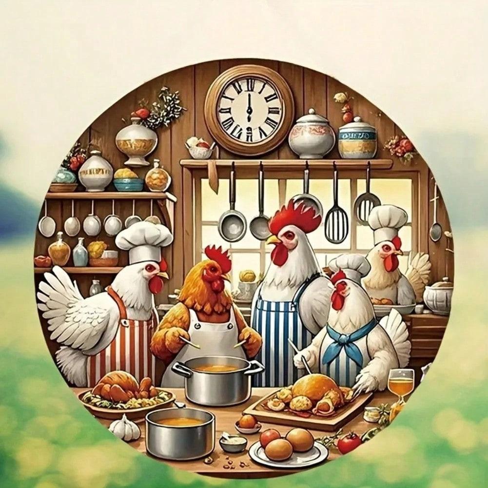 Винтажное Металлическое Петух Настенное Искусство Декор Фермерского Дома Кухня Дом Подарок 20x20