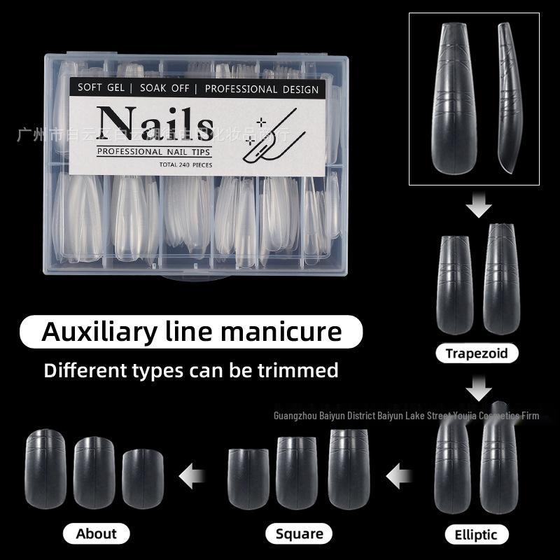 

Ultra-Thin Seamless Full & Half Cover Nail Extension Tips with Scale Guide