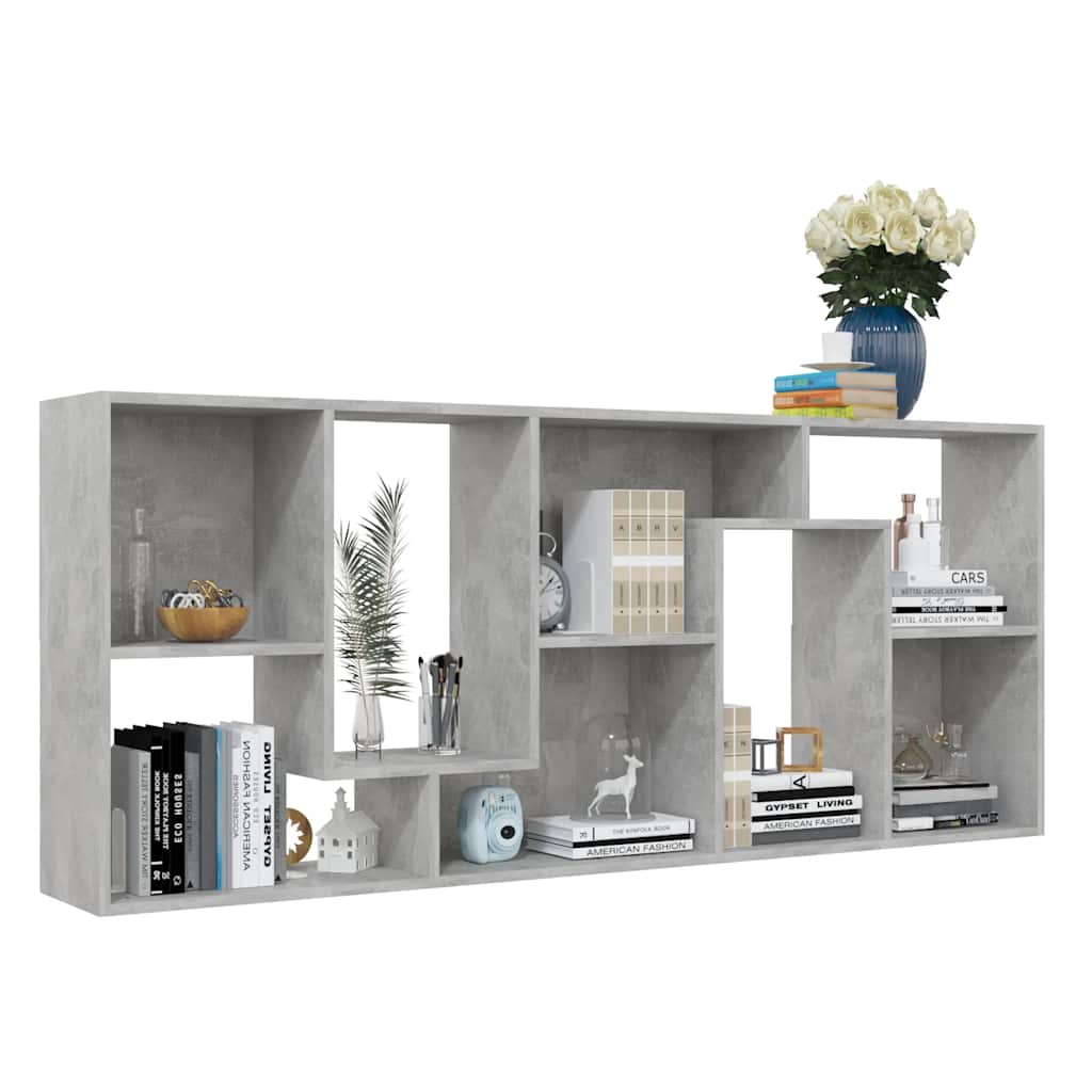 vidaXL Bücherregal Betongrau 67x24x161 cm Holzwerkstoff