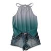 Damen ärmelloses Tanktop im Bohemian-Stil mit Farbverlaufdruck, lässig locker geschnitten, Sommer-Oberteil Weste Bluse für den täglichen Gebrauch