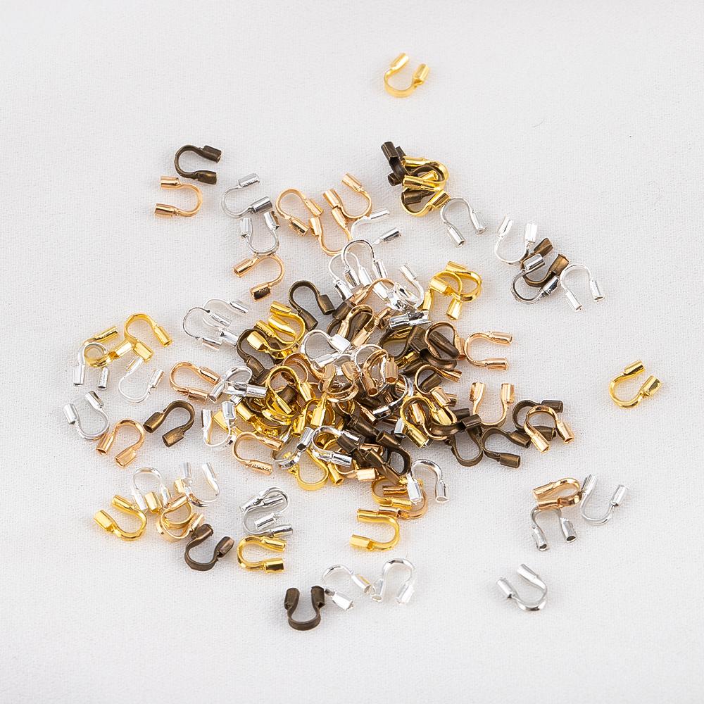 100pcs 200pcs Copper Wire Guard Guardian Protectors Loops U Shape Clasps Connector 4.5x4mm for DIY Jewelry Making Accessories