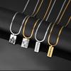 Atoztide Personalized Engrave Picture Name Necklace Stainless Steel for Women Strip Heart Blade Chain Pendant Jewelry Gift