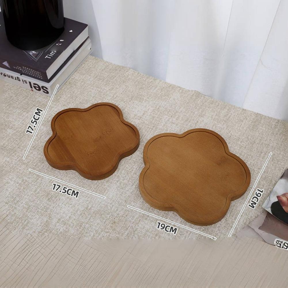 Small Round Wooden Tray for Decor, Irregular Footed Tray for Display Aromatherapy, Candle, Crystal, Trinkets