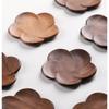 Black Walnut Wood Coaster Creative Round Flower Design Heat Resistant Japanese Tea Cup Mat