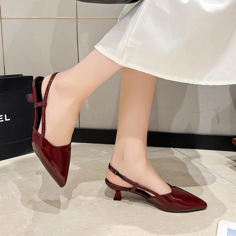 New Brand Plus Size 35-42 Women Heeled Sandals Retro Rome High Heels Shoes Women High Heel Leather Buckle Pumps Mules