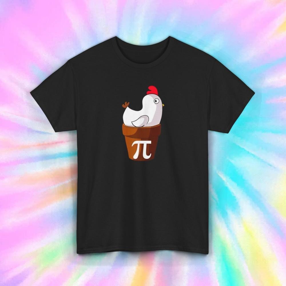 

Funny Chicken Pi Pot Graphic T-Shirt Math Nerd Gift Tee S-5XL 4XL