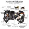 1/6 Suzuki Hayabusa Cool Alloy Motorcycle Model, Cool Sound and Light, Exhaust Pipe Sprayable, The Best Collection for Motorcycle Enthusiasts