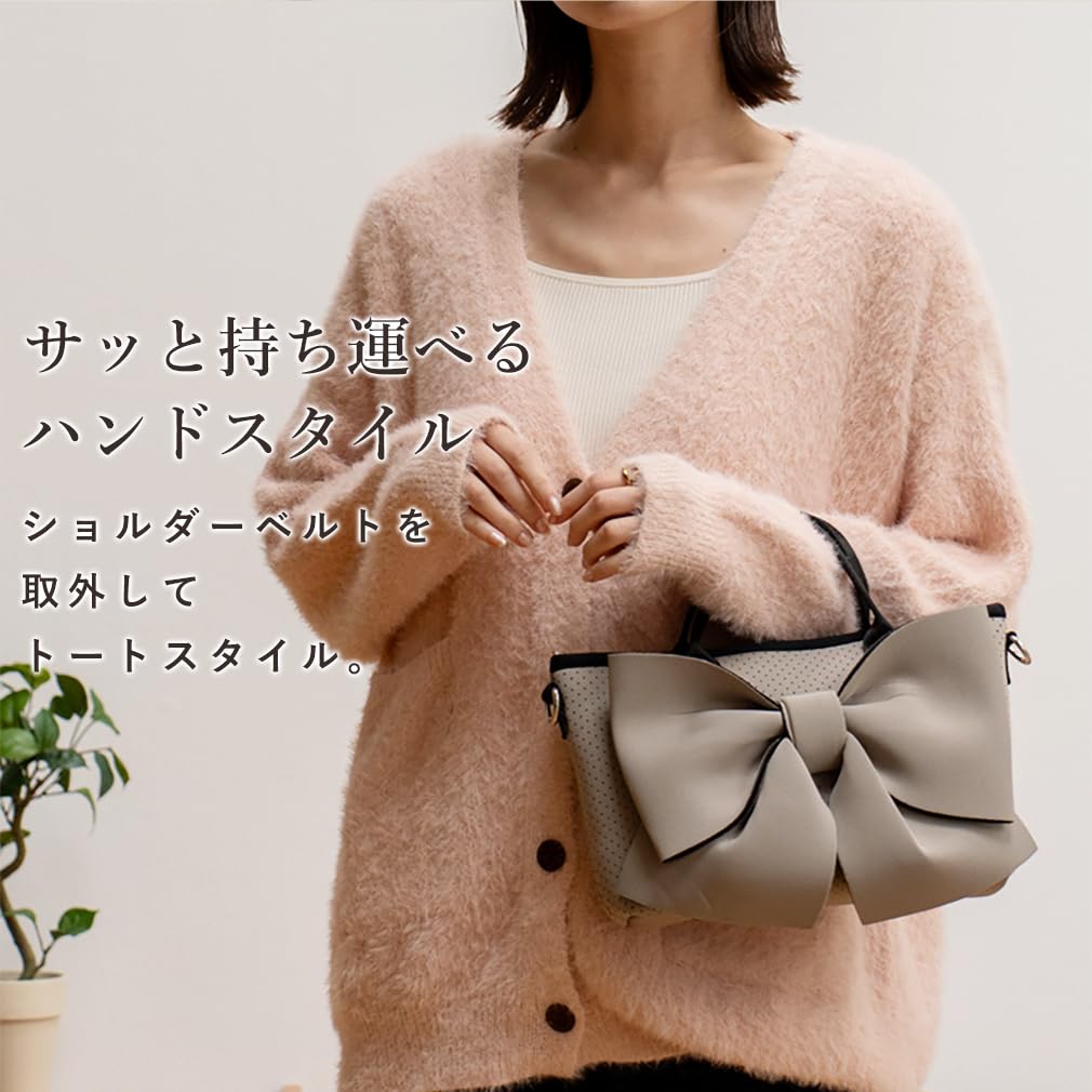 VITAFELICE Neoprene Ribbon Shoulder Bag for 2-Way Women, Ubb-sp-0387 (Black)