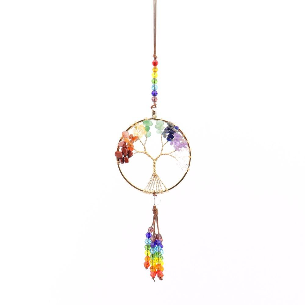 Car Pendant Natural Stone Fringed Pendant Sun Catcher Car Supplies Bag Pendant G85