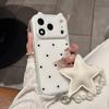 Girl powder is suitable for contrasting color polka dots Apple 17promax mobile phone case cat ears 14PM with lanyard iPhone16