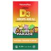 Nature's Plus Animal Parade Vitamin D3 Drops, Orange Flavor, 400 IU, 10ml (0.34oz)