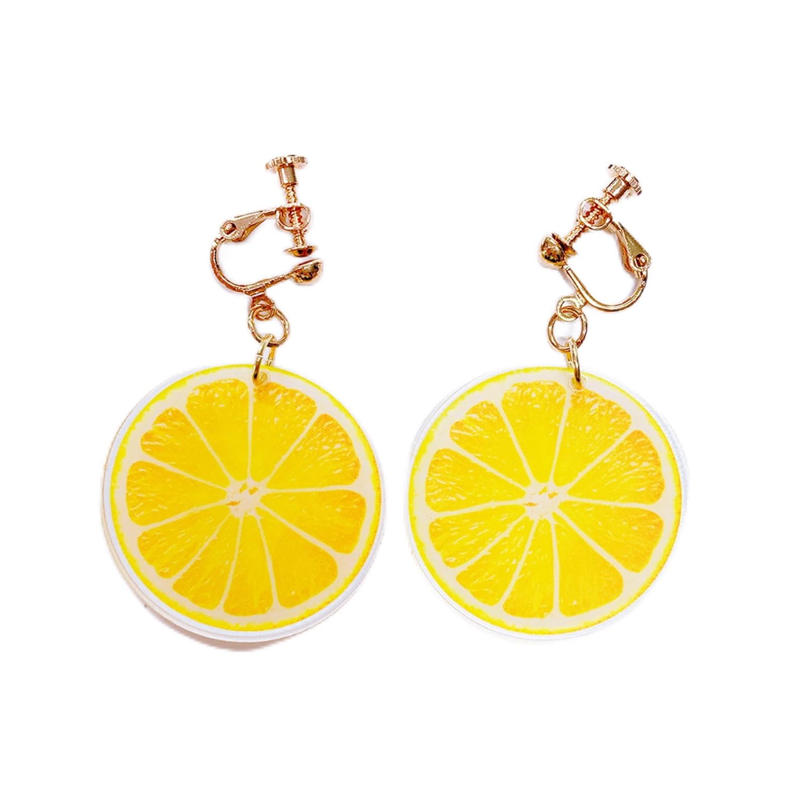

Minacute Acrylic Orange Earrings Q8089 Motif 3.5cm