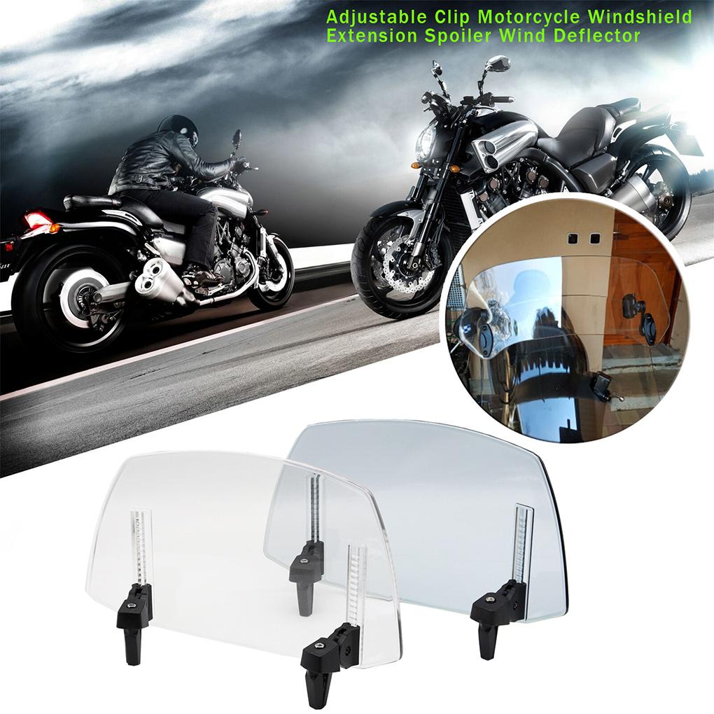 Extend Ride Durable Adjustable Clip-on Motorcycle Windshield Extension Spoiler Wind Deflector