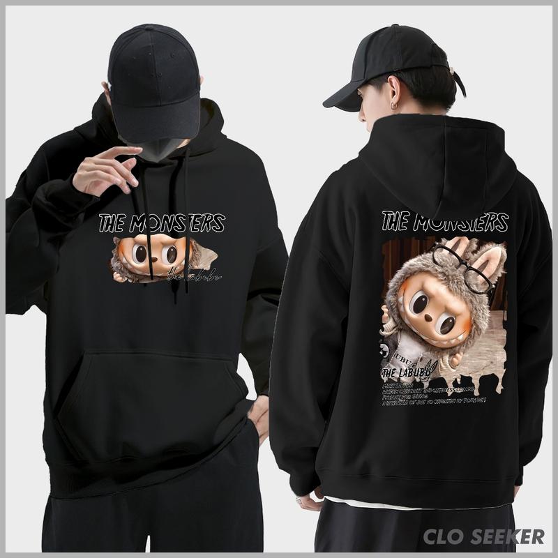 

Autumn Anime Labubu Cartoon Print Sweet Style Hoodie Women s Long-sleeved Loose Casual Top 3XL