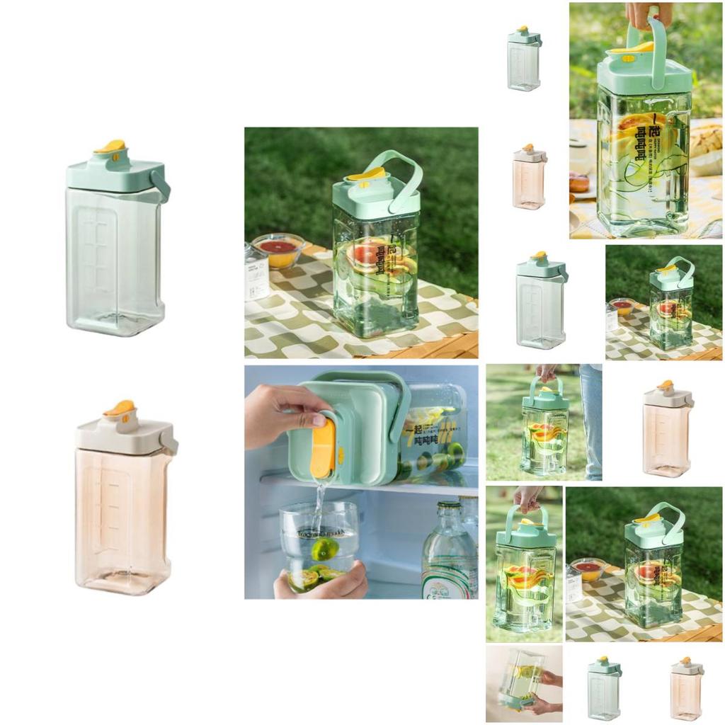 Large Capacity Modern Simple Style Ice Water Pitcher With Tap Green/white